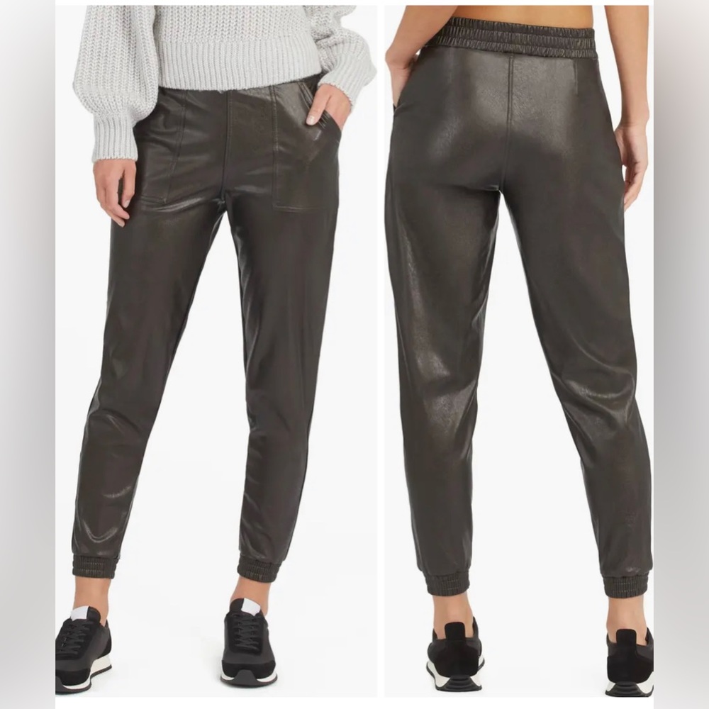 SPANX Faux Leather Jogger Pants